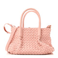Calfskin Intrecciato Small Pinacoteca Tote Rose Barolo