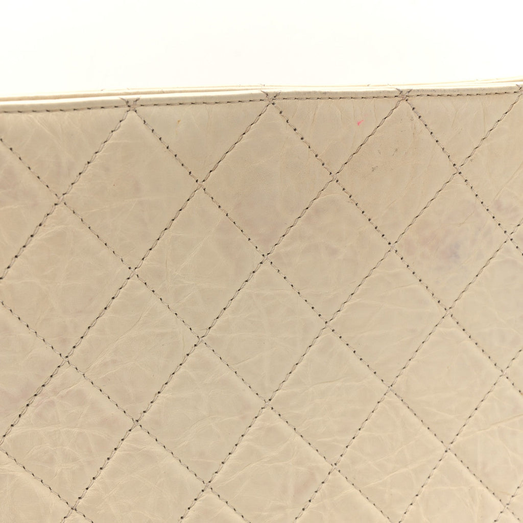 Aged Calfskin Quilted Reissue 2.55 Tote Ivory