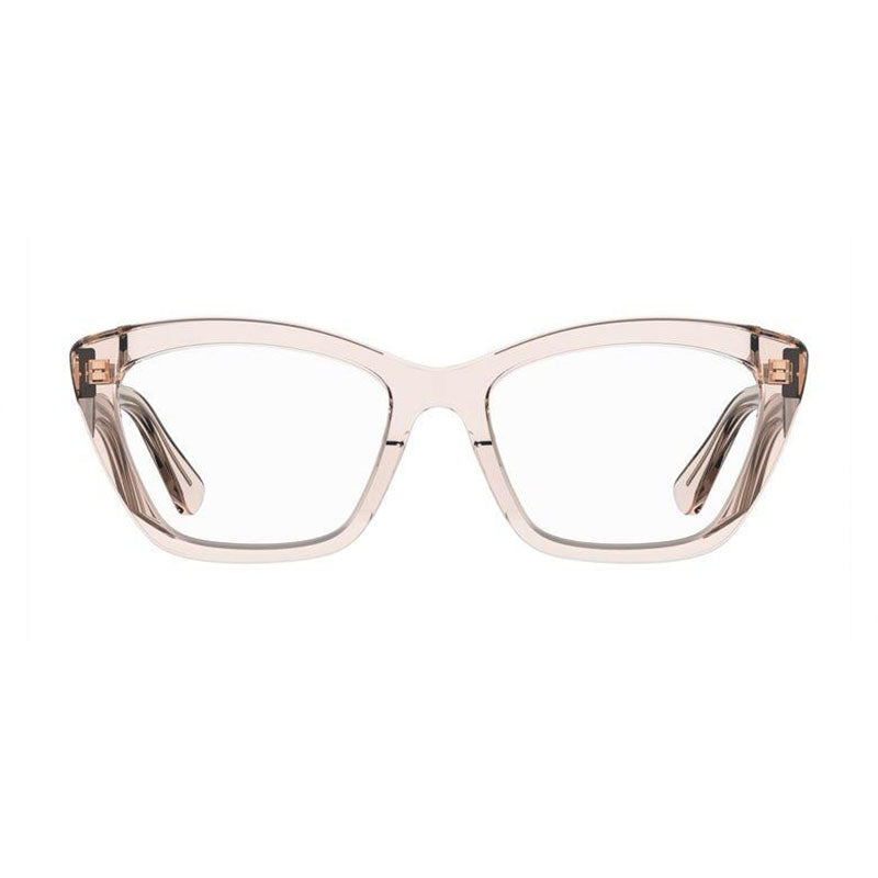 Moschino Eyeglasses Cat Eye Full Rim, Transparent Pink Frame and Clear Demo Lens Lens MOS6290FWM00