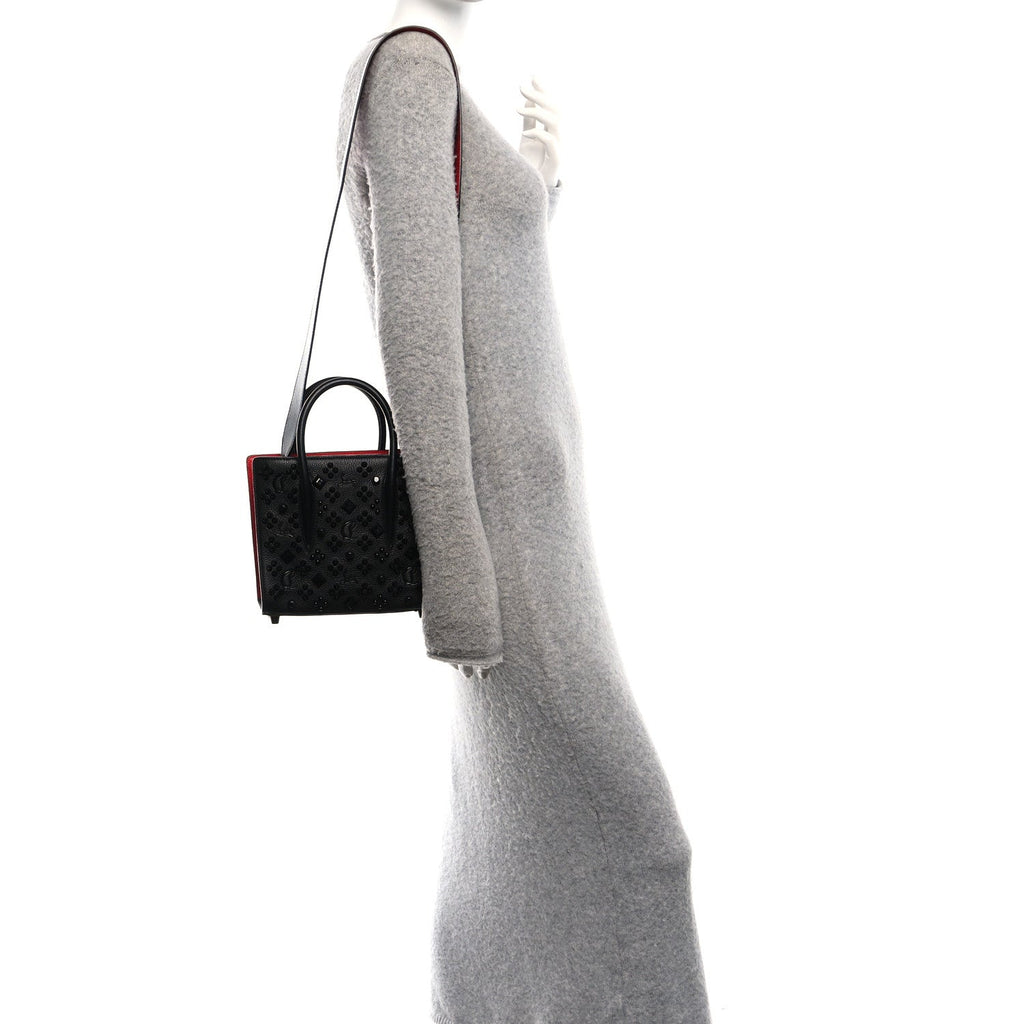Calfskin Spikes Loubinthesky Mini Paloma Black