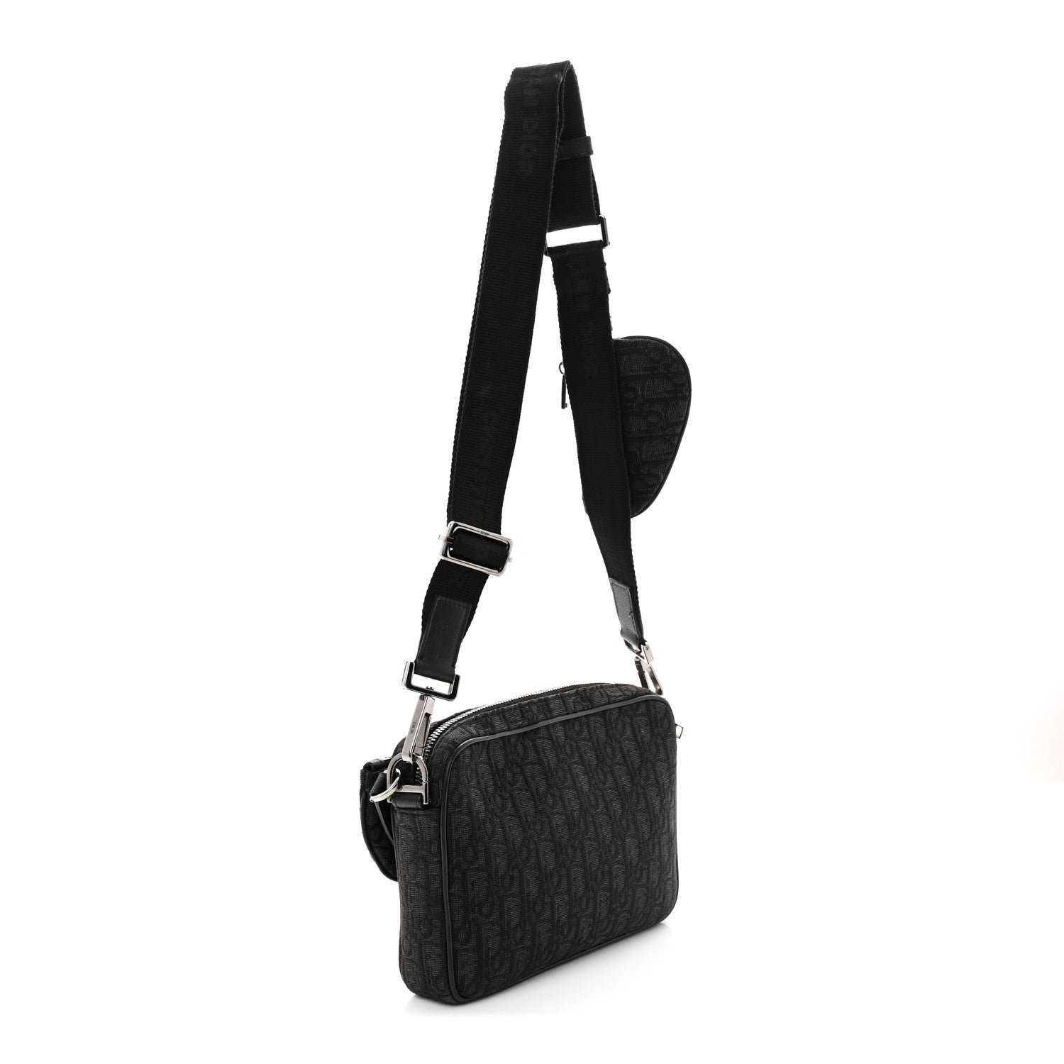 Oblique Saddle Triple Pouch Black