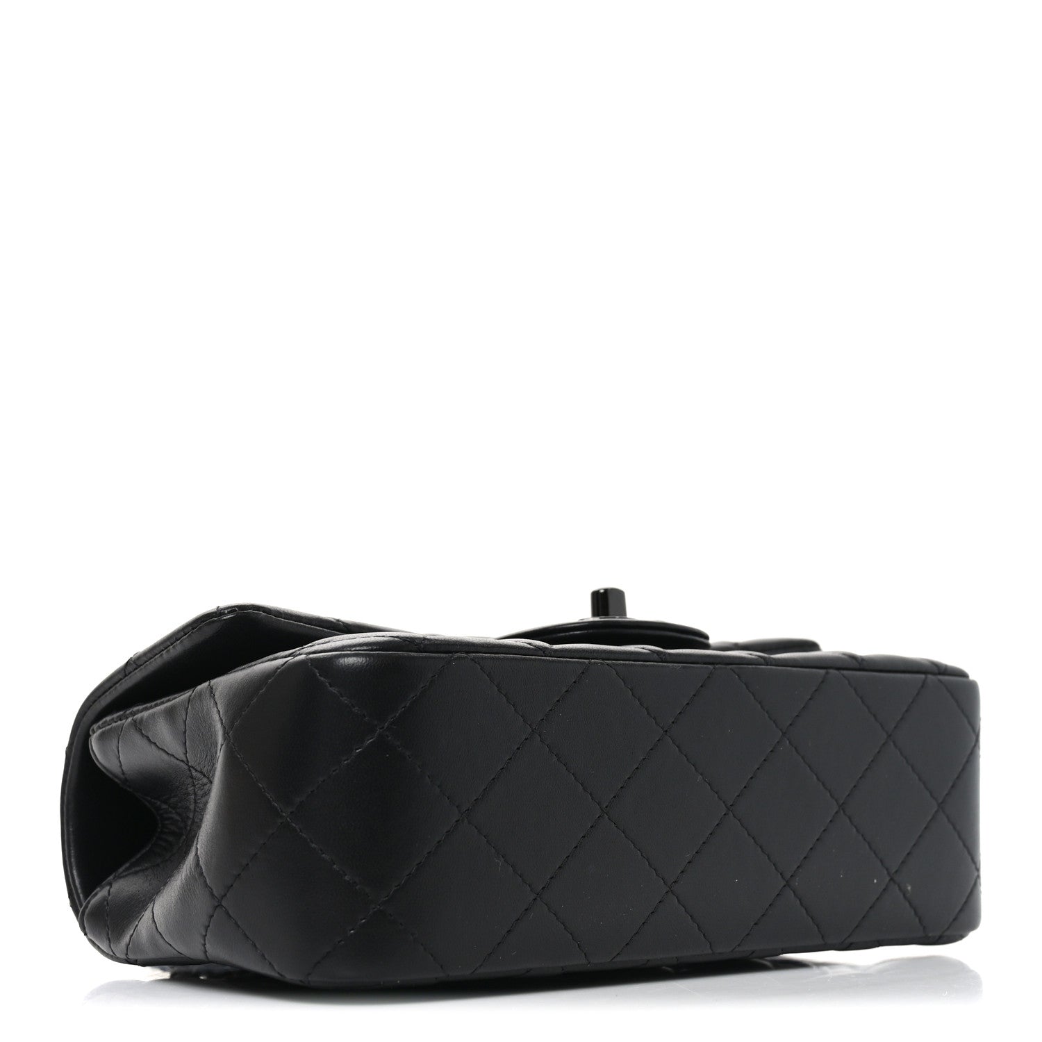 Lambskin Quilted Mini Top Handle Rectangular Flap So Black