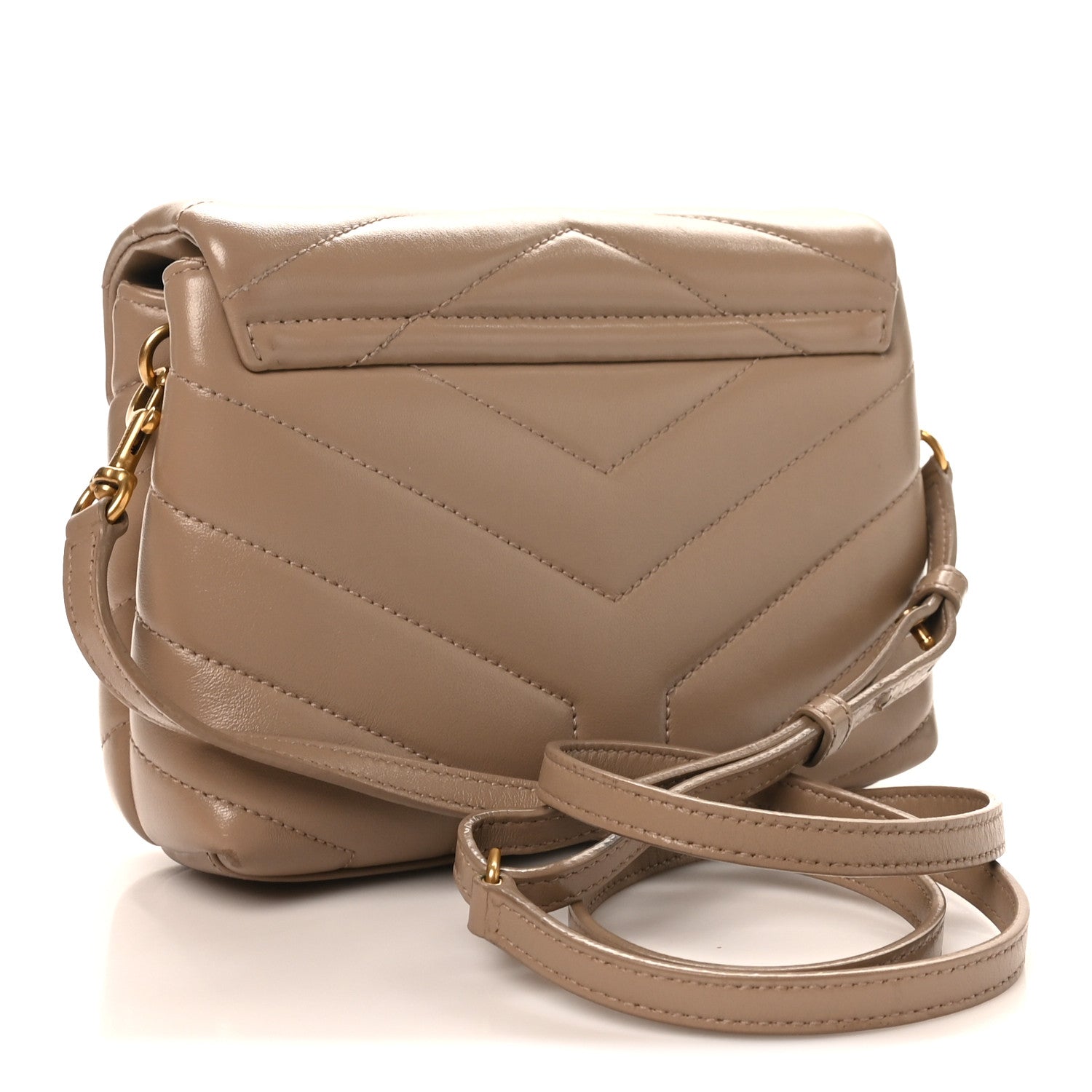 Calfskin Y Quilted Monogram Toy Loulou Crossbody Bag Dusty Grey