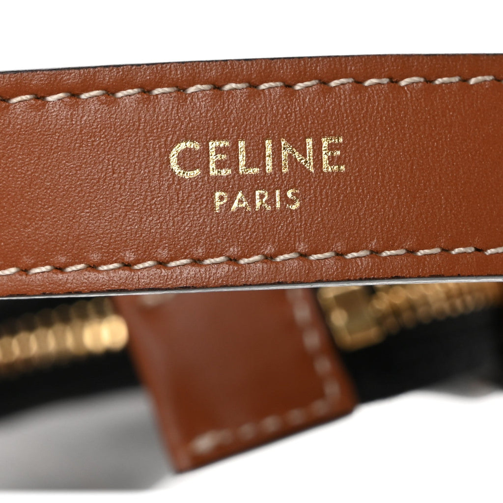 Triomphe Canvas Calfskin Ava Shoulder Bag Tan