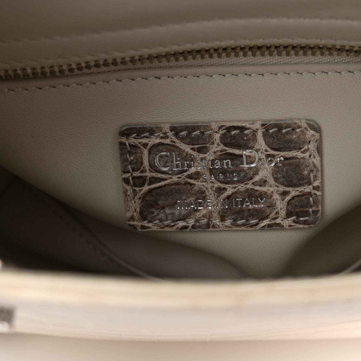 Niloticus Crocodile Himalaya Crystal Mini Lady Dior White