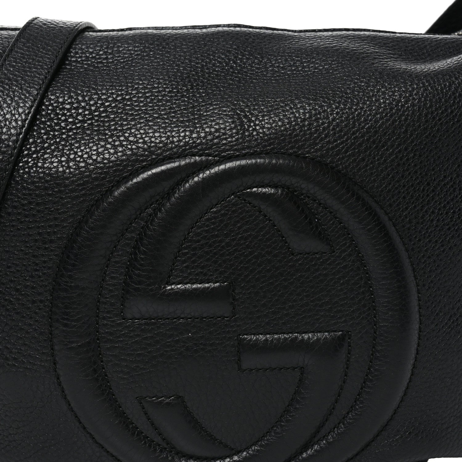 Pebbled Calfskin Medium Soho Hobo Black