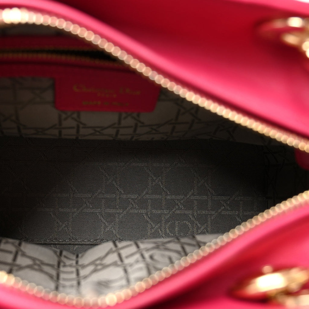 Lambskin Cannage Medium Lady Dior Pink