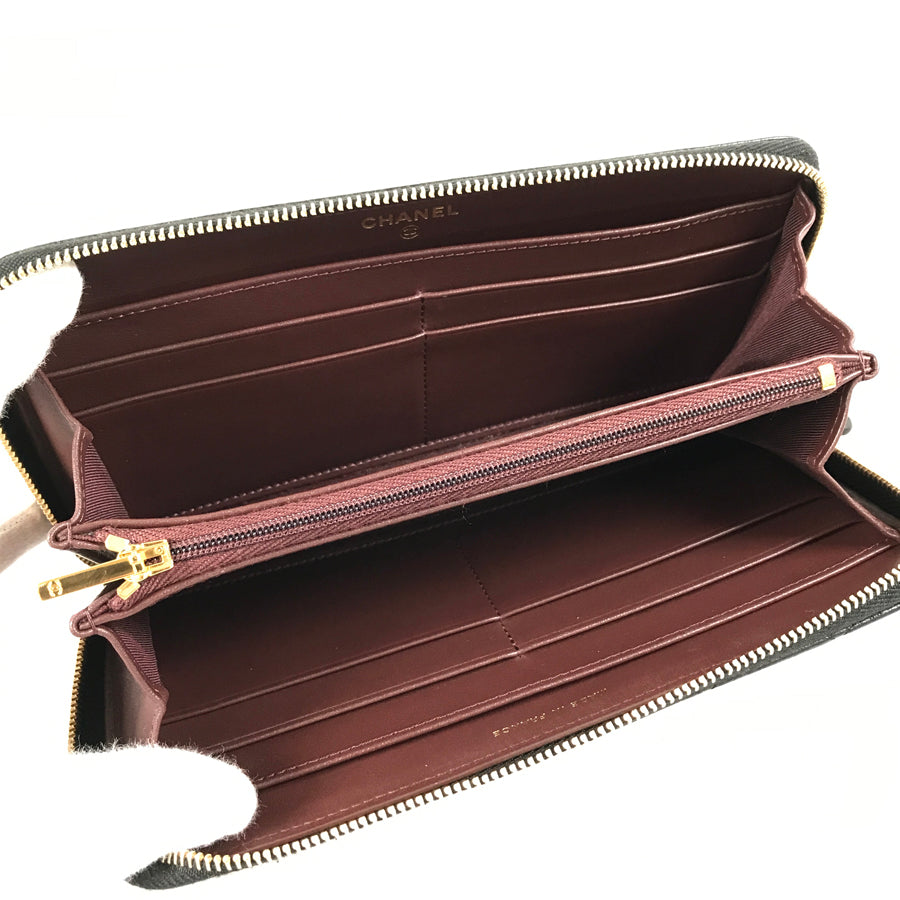 CHANEL Matelasse Long wallet Round zipper