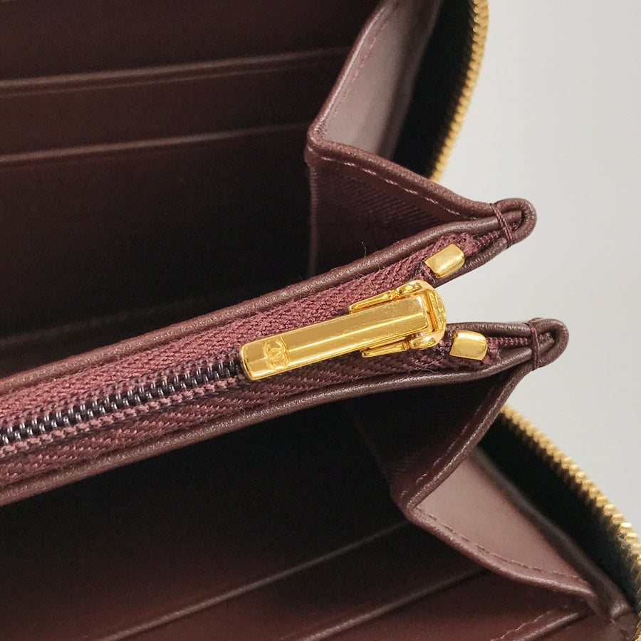 CHANEL Matelasse Long wallet Round zipper