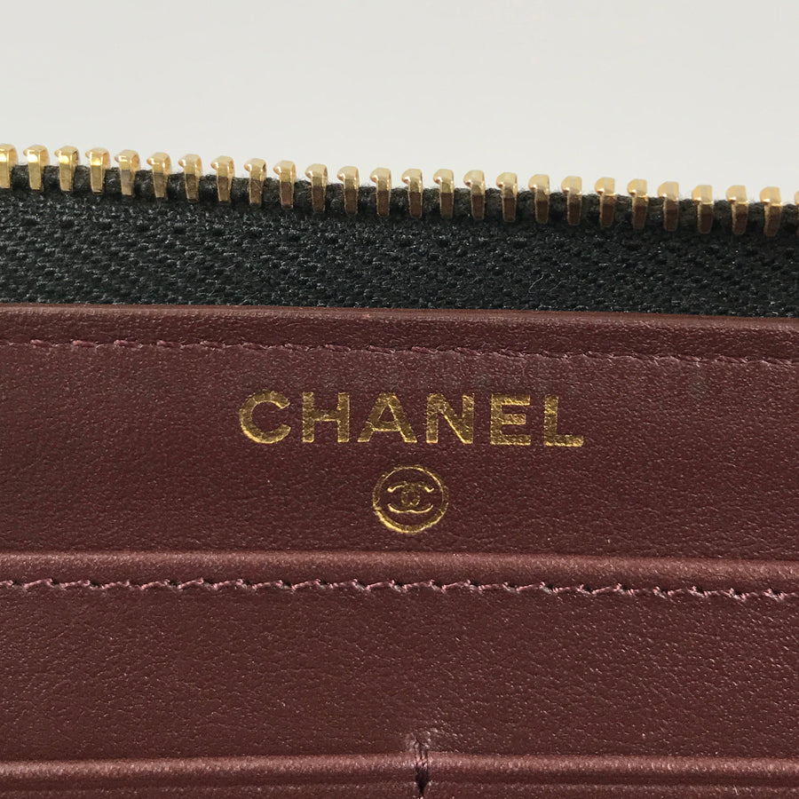 CHANEL Matelasse Long wallet Round zipper