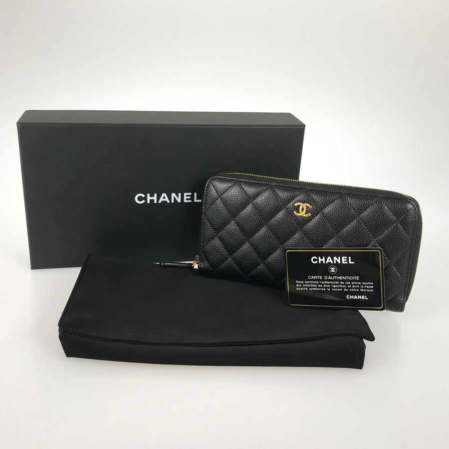 CHANEL Matelasse Long wallet Round zipper