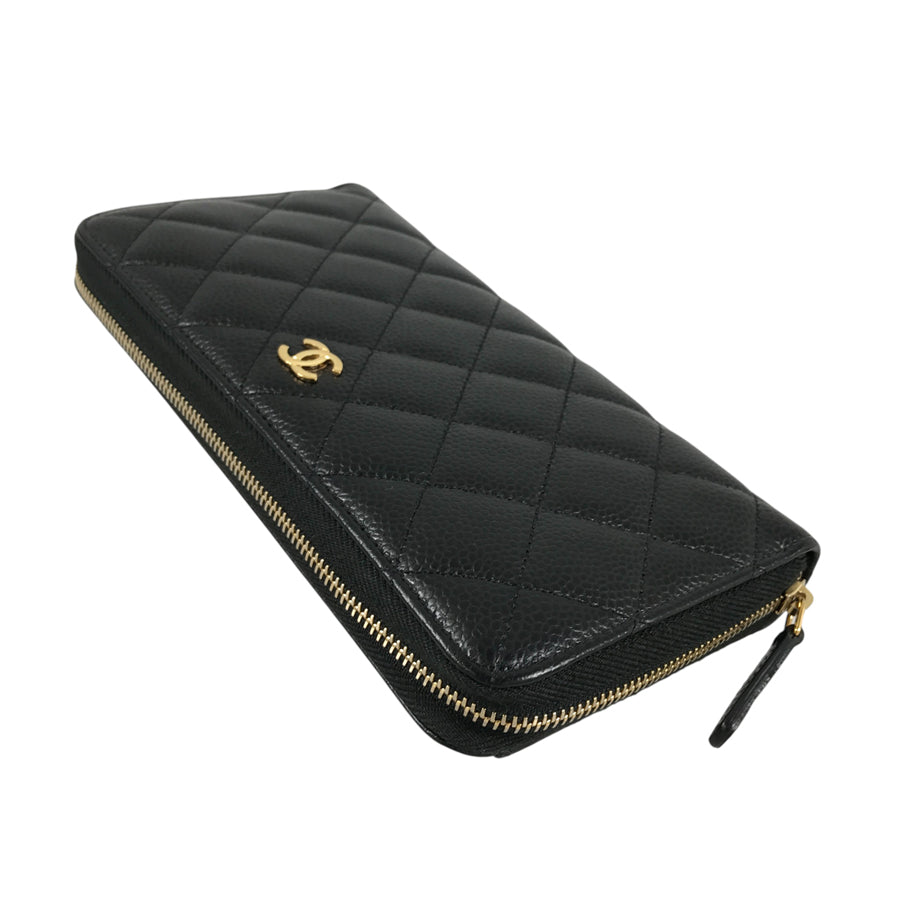 CHANEL Matelasse Long wallet Round zipper