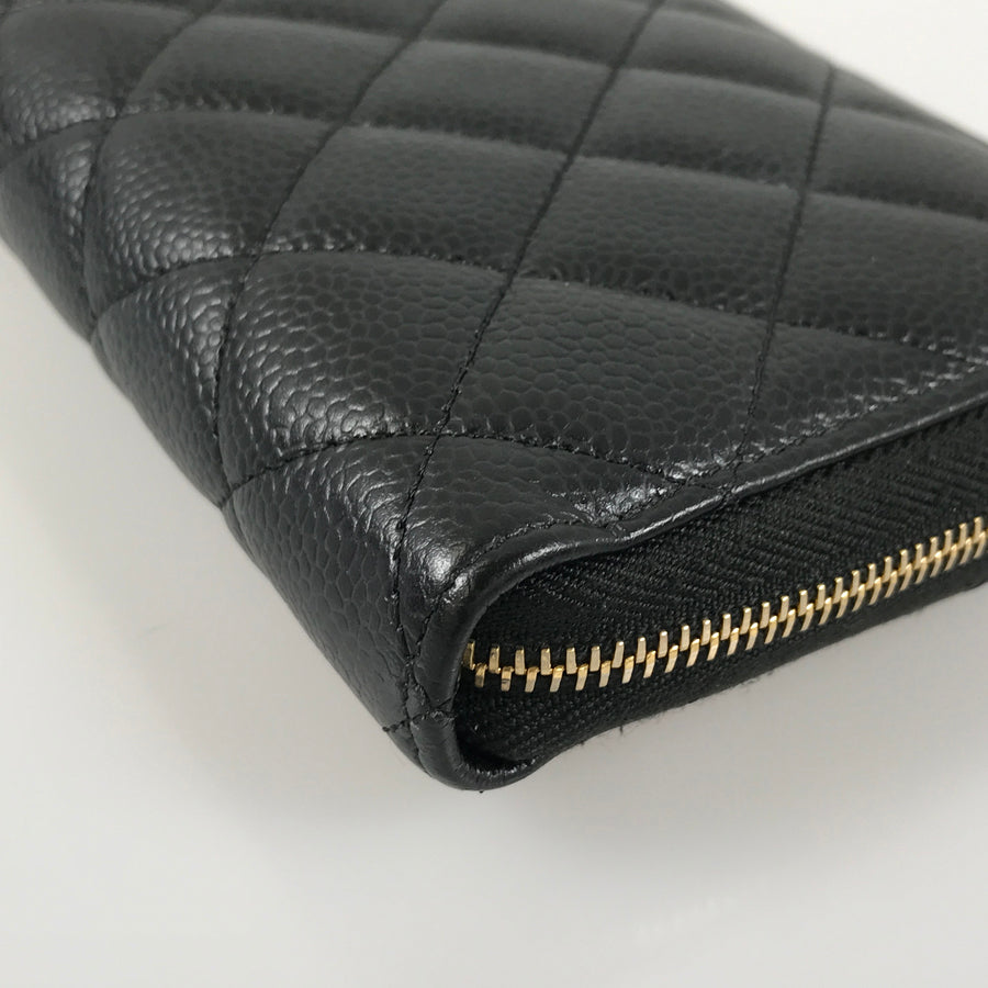 CHANEL Matelasse Long wallet Round zipper