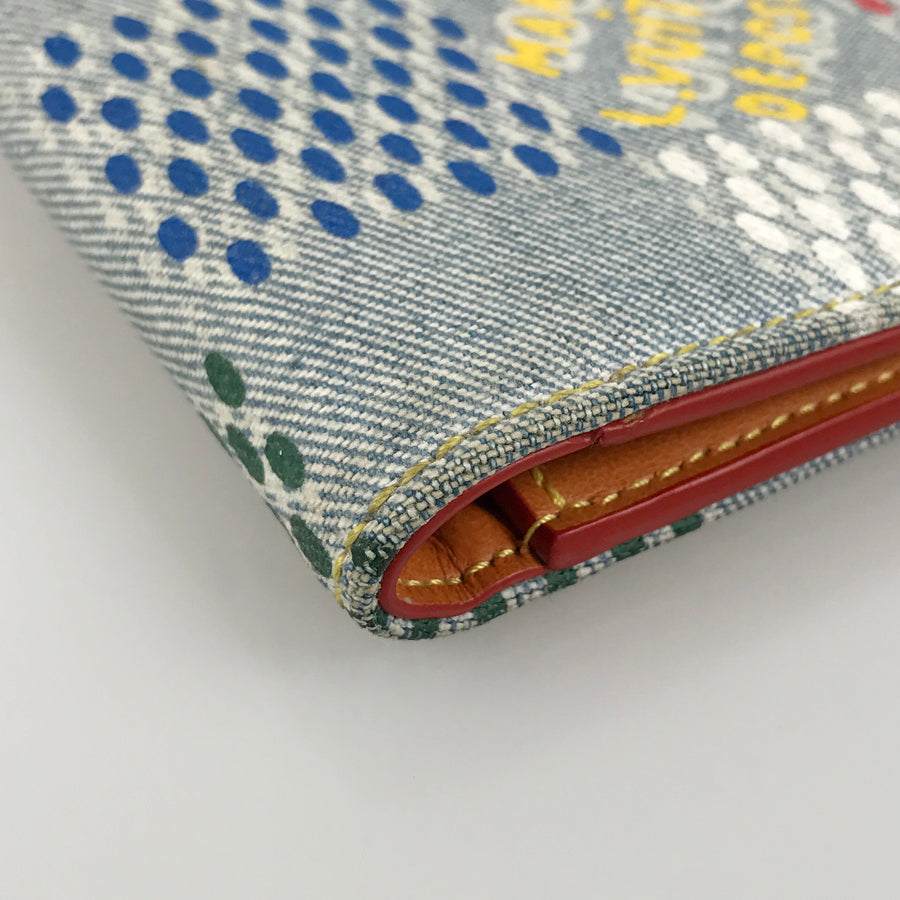 LOUIS VUITTON LV Birds Damier Denim Portefeuille Multiple N00186 Bifold wallet