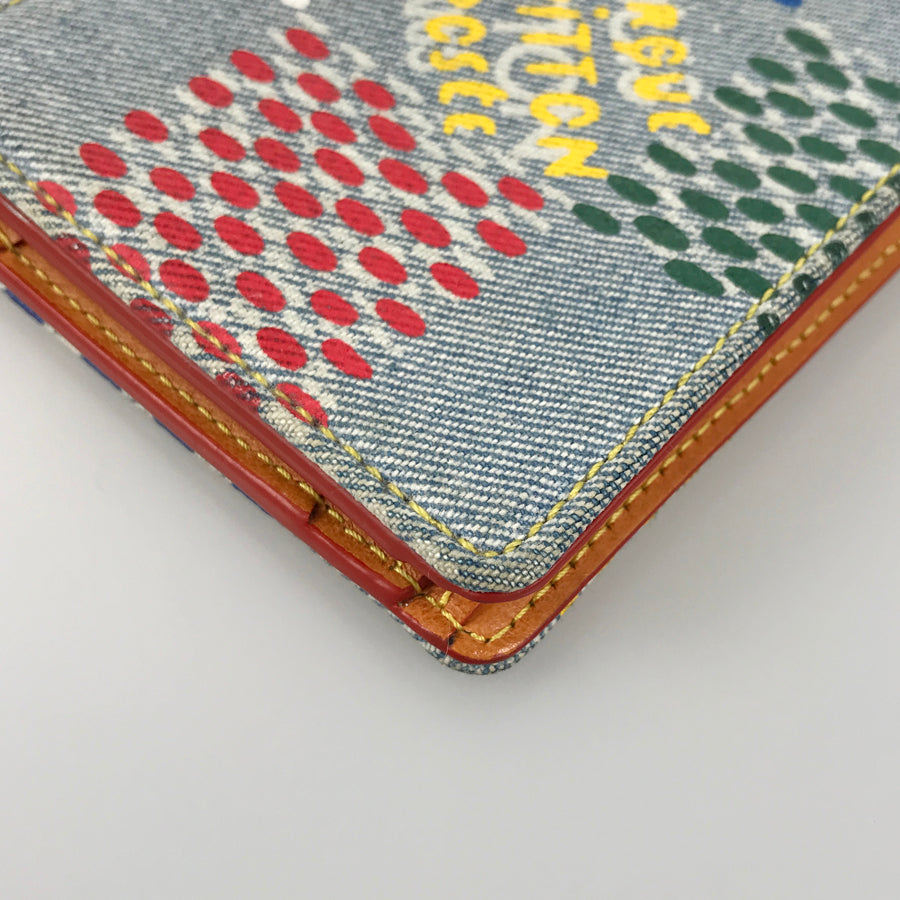 LOUIS VUITTON LV Birds Damier Denim Portefeuille Multiple N00186 Bifold wallet