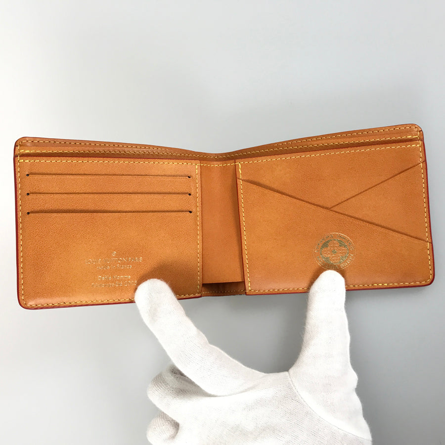 LOUIS VUITTON LV Birds Damier Denim Portefeuille Multiple N00186 Bifold wallet