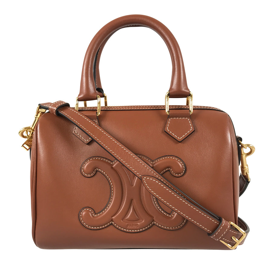 CELINE Triomphe Cuir Small Boston Bag Hand bag