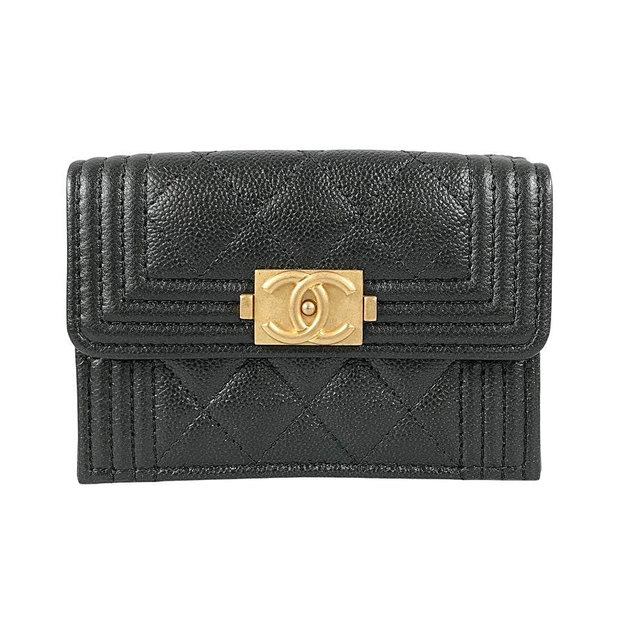 CHANEL Boy Chanel Compact wallet Trifold wallet