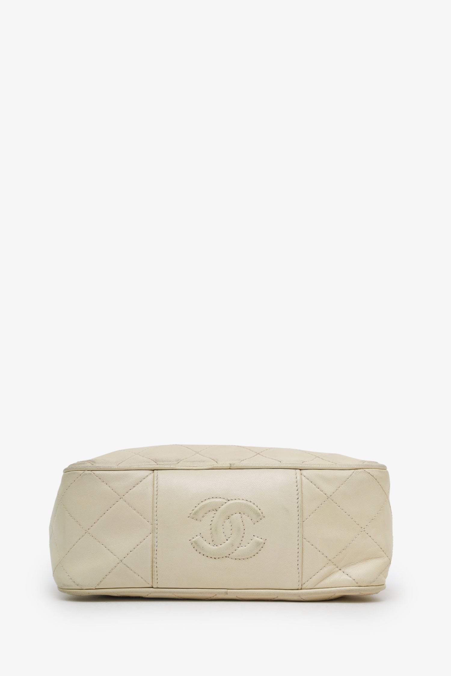 Chanel™ 1994-96 Cream Quilted Lambskin CC Mini Camera Bag