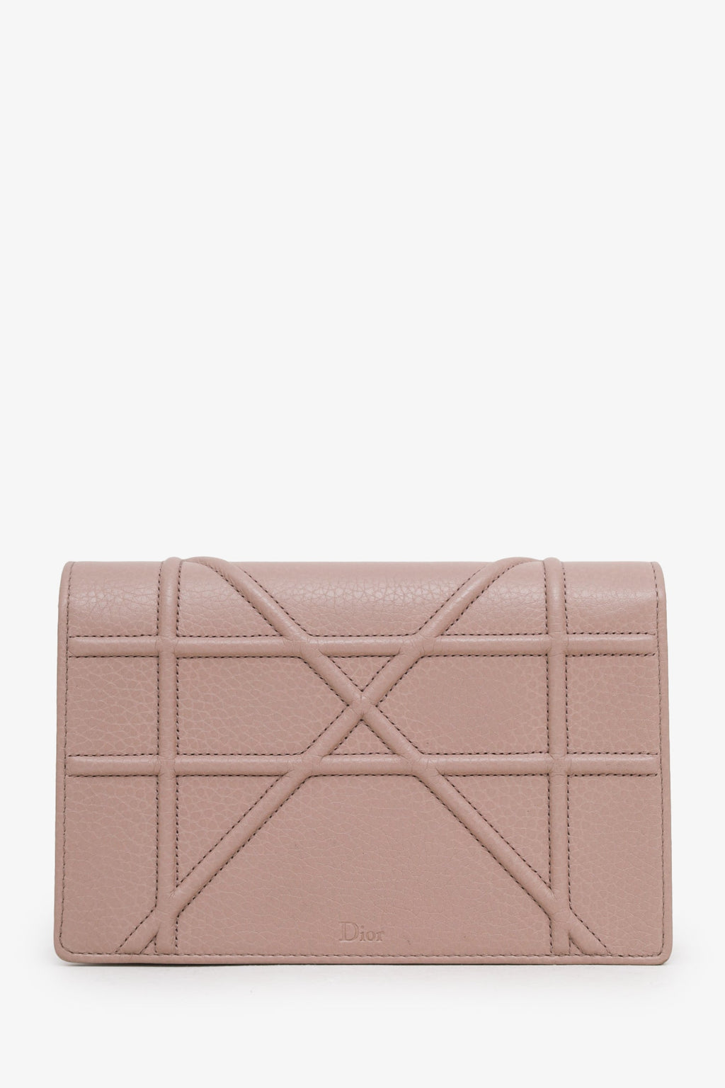 Christian Dior 2017 Pink Leather Diorama Wallet On Chain