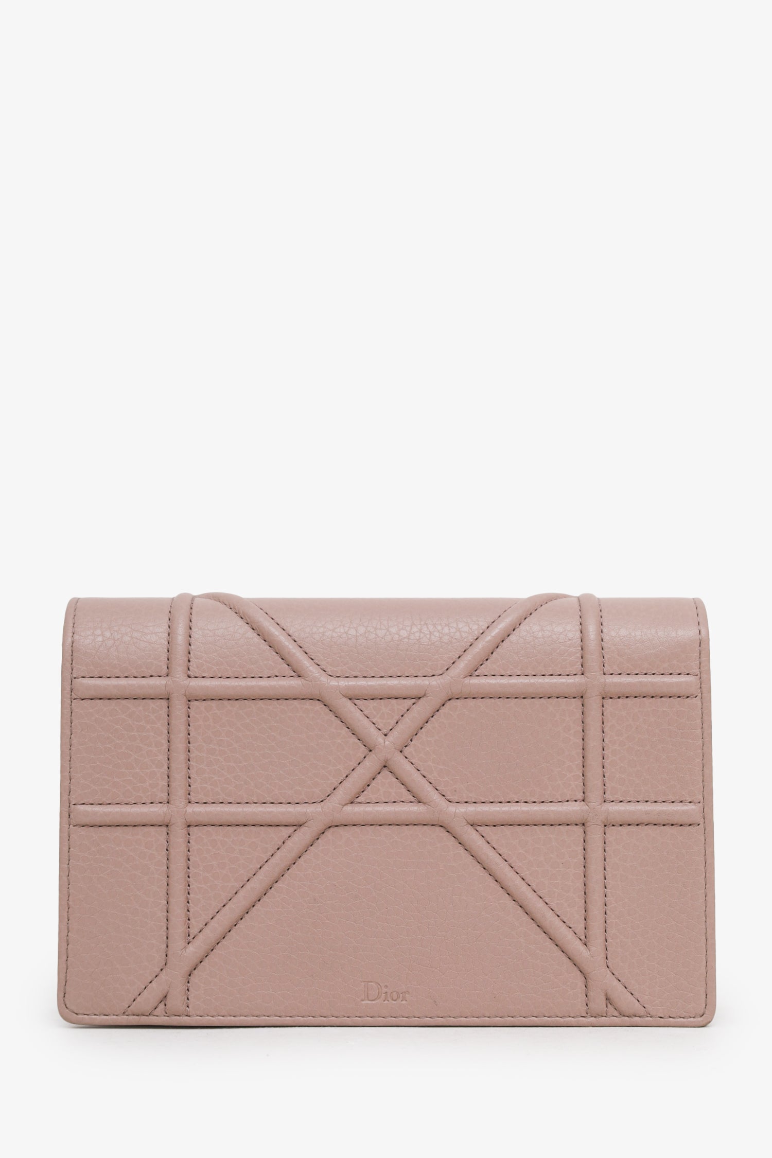 Christian Dior 2017 Pink Leather Diorama Wallet On Chain