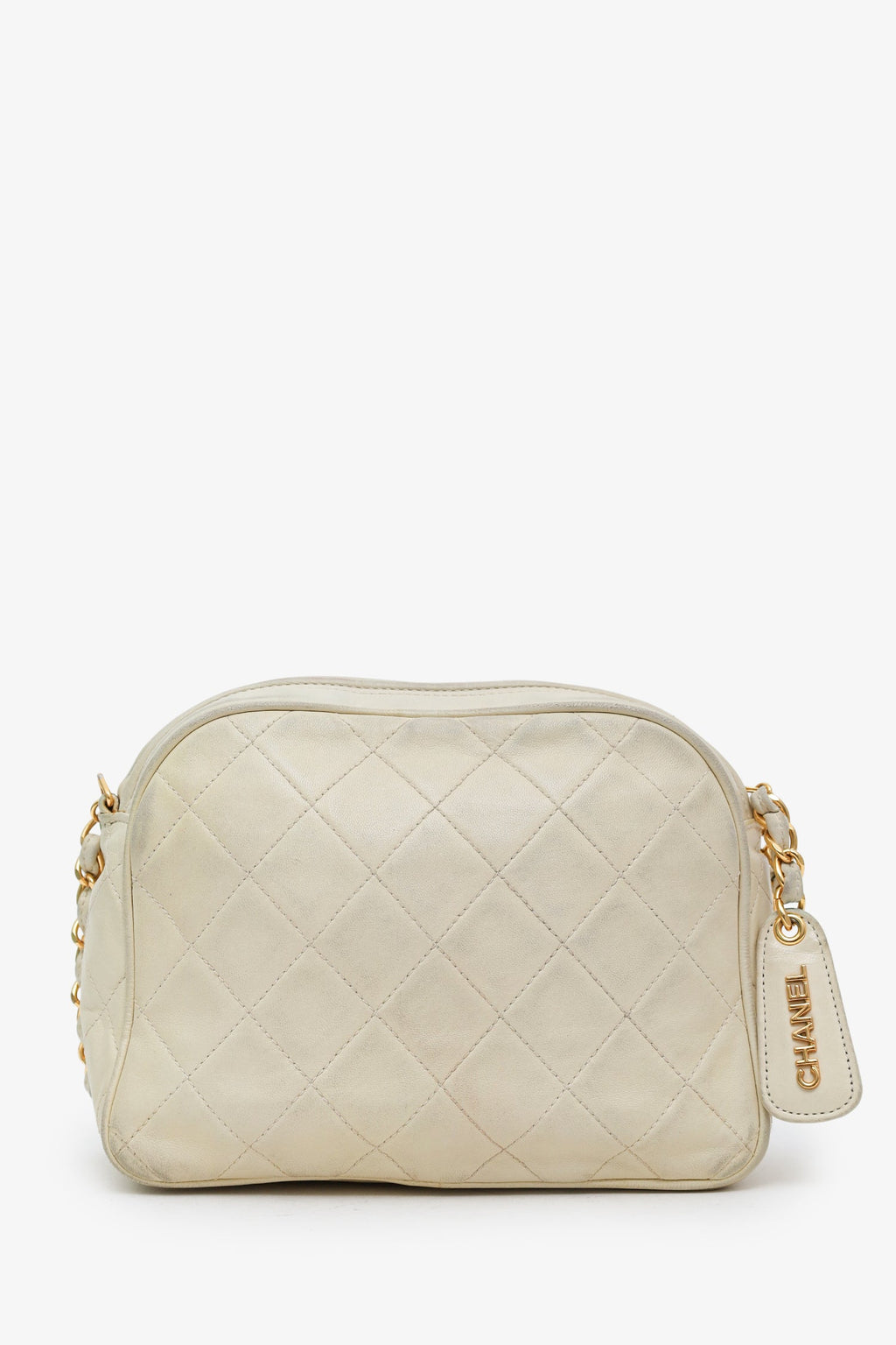 Chanel™ 1994-96 Cream Quilted Lambskin CC Mini Camera Bag