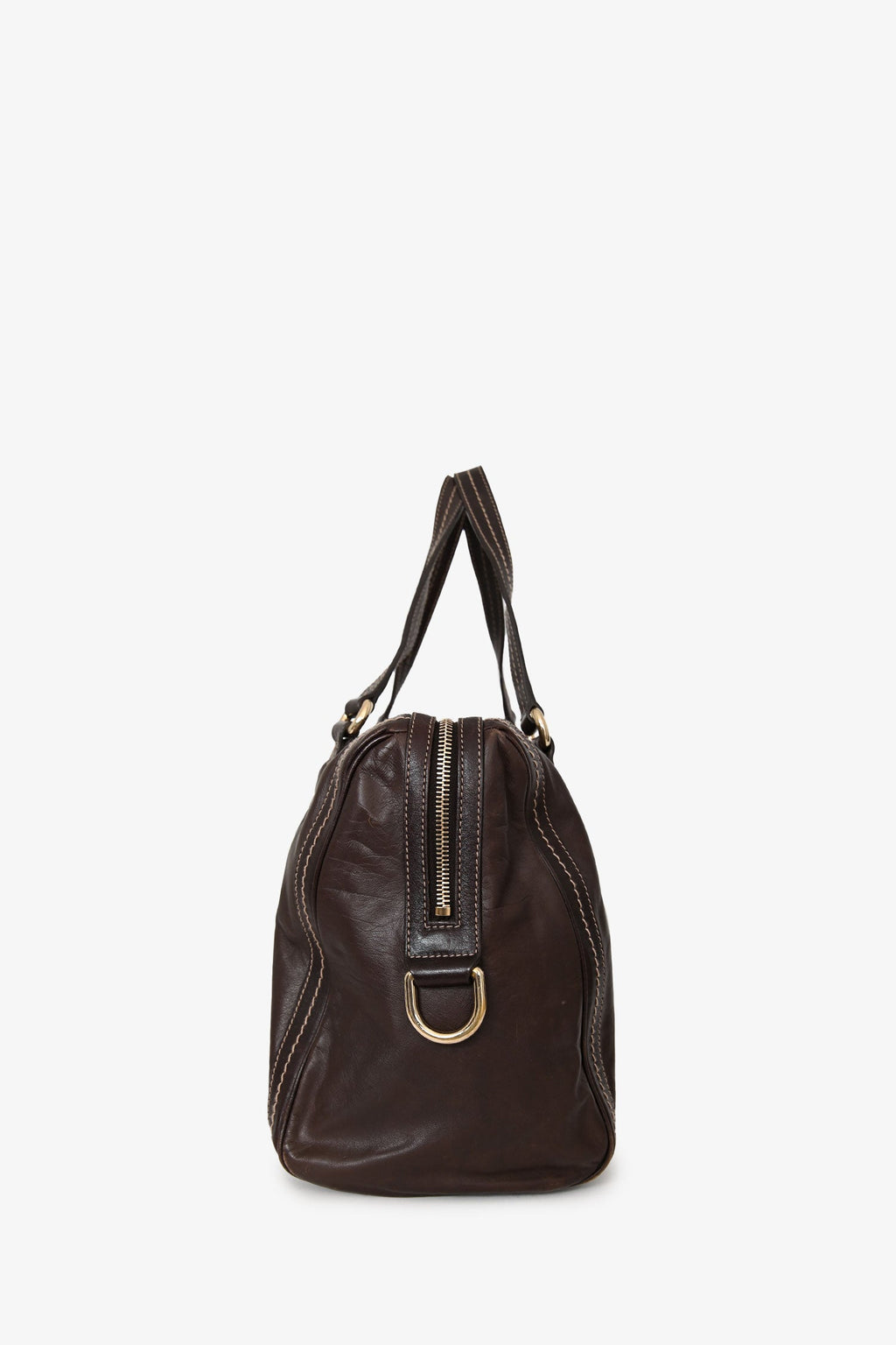 Gucci Brown Leather 'Duchessa' Medium Boston Bag