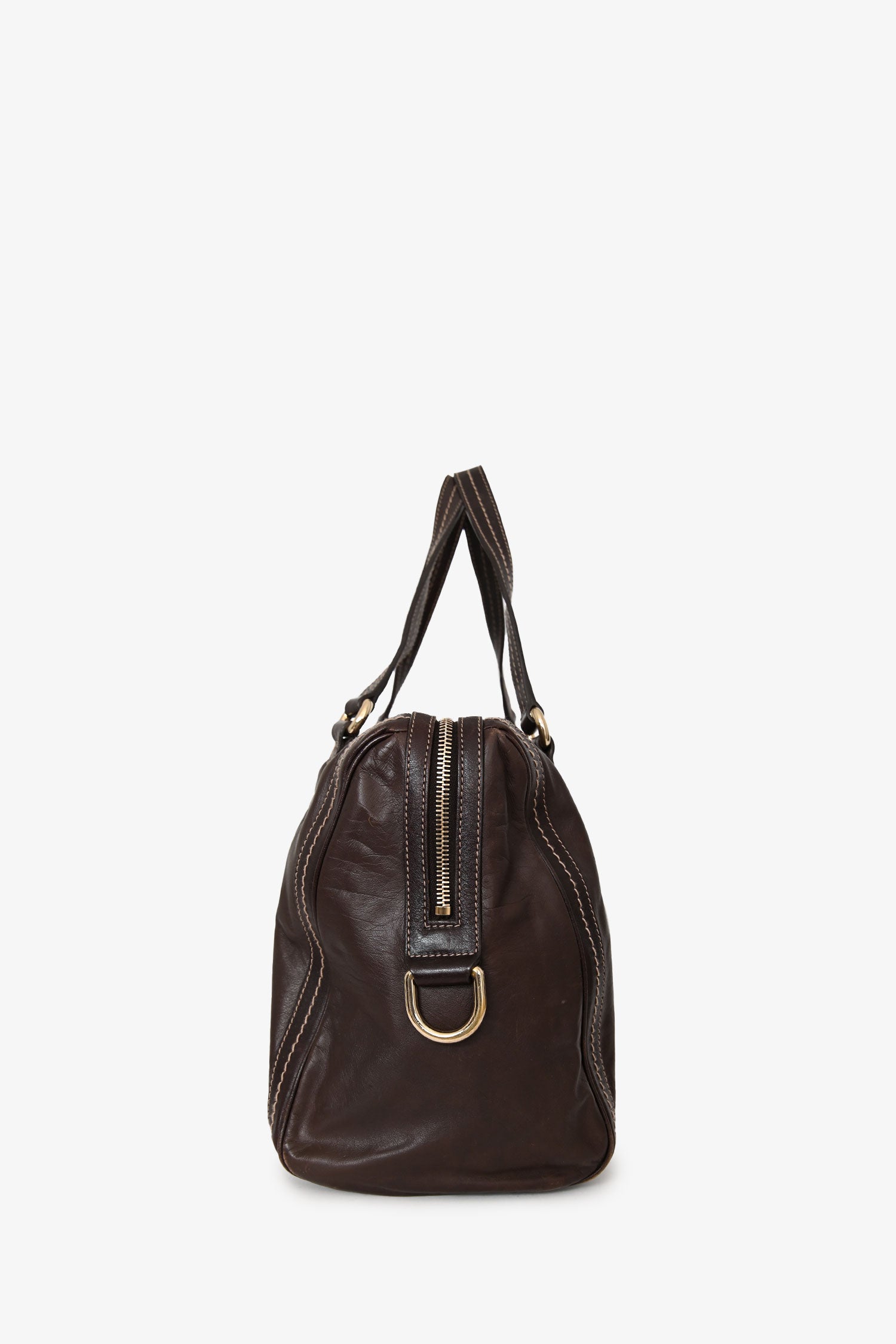 Gucci Brown Leather 'Duchessa' Medium Boston Bag