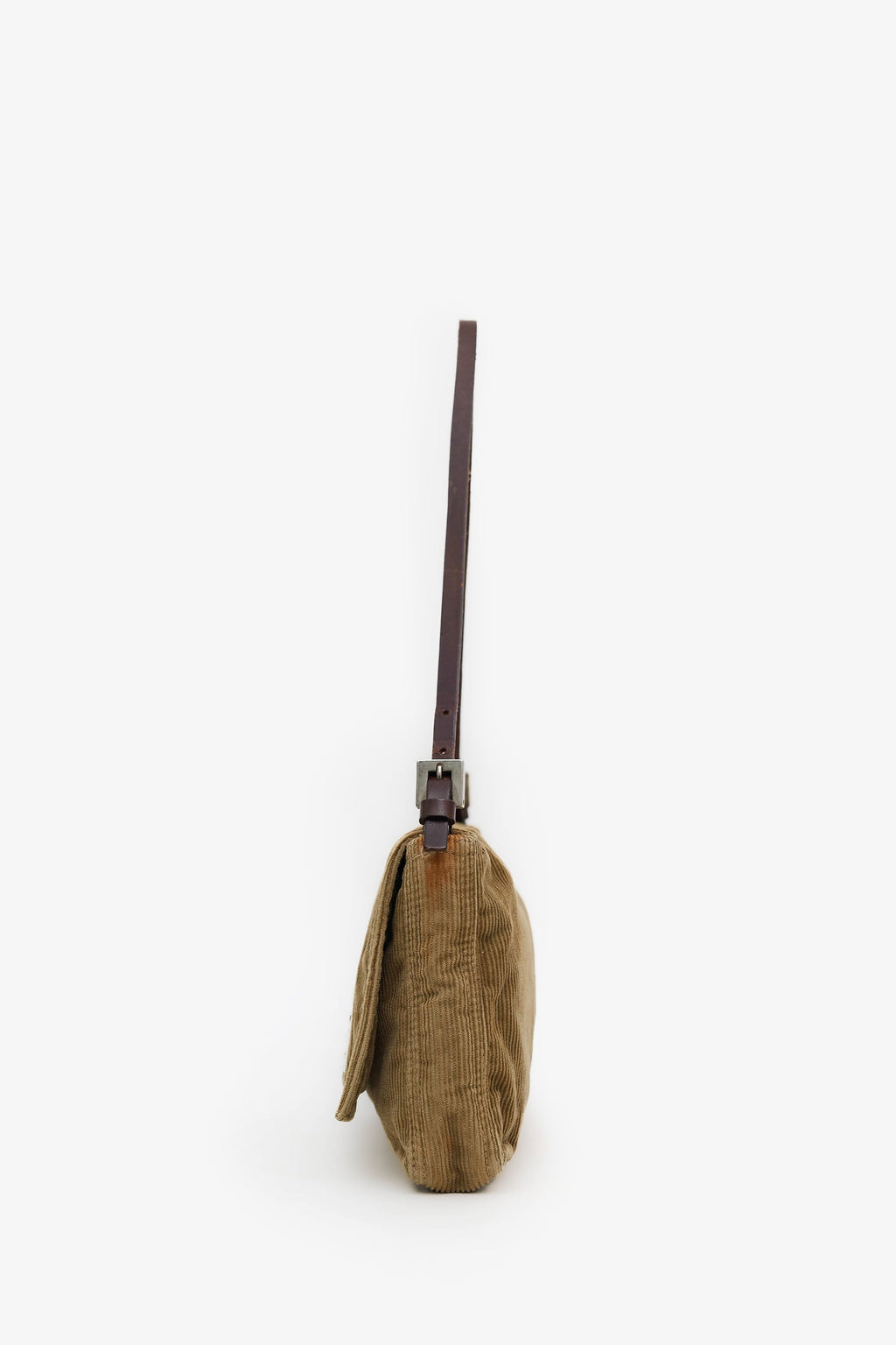 Fendi Brown Corduroy FF Flap Pochette