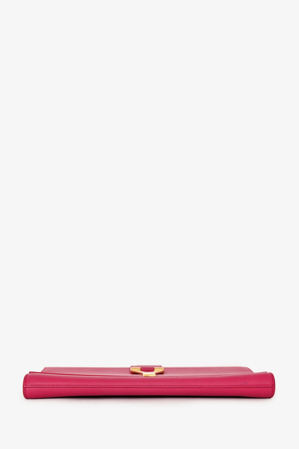 Saint Laurent 2020 Hot Pink Leather Ligne Clutch