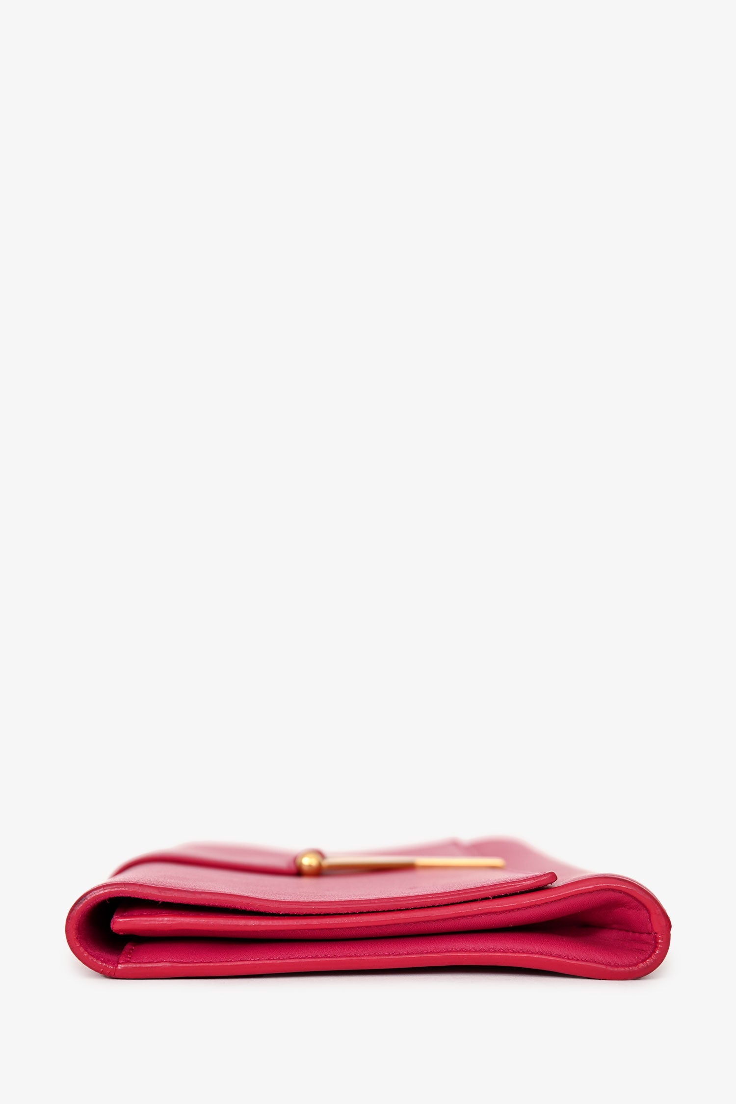 Saint Laurent 2020 Hot Pink Leather Ligne Clutch