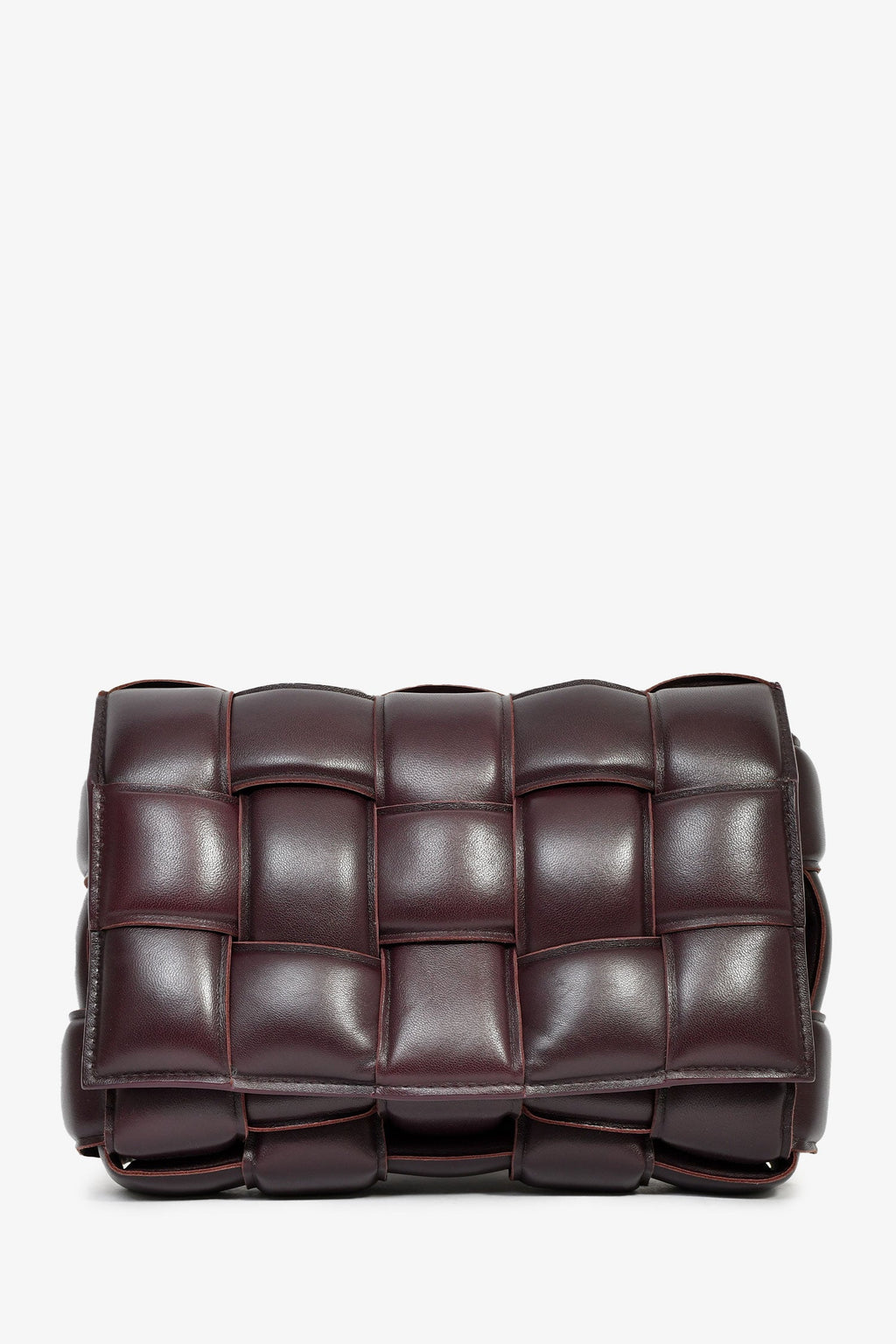 Bottega Veneta Burgundy Leather Intrecciato Padded Cassette Crossbody