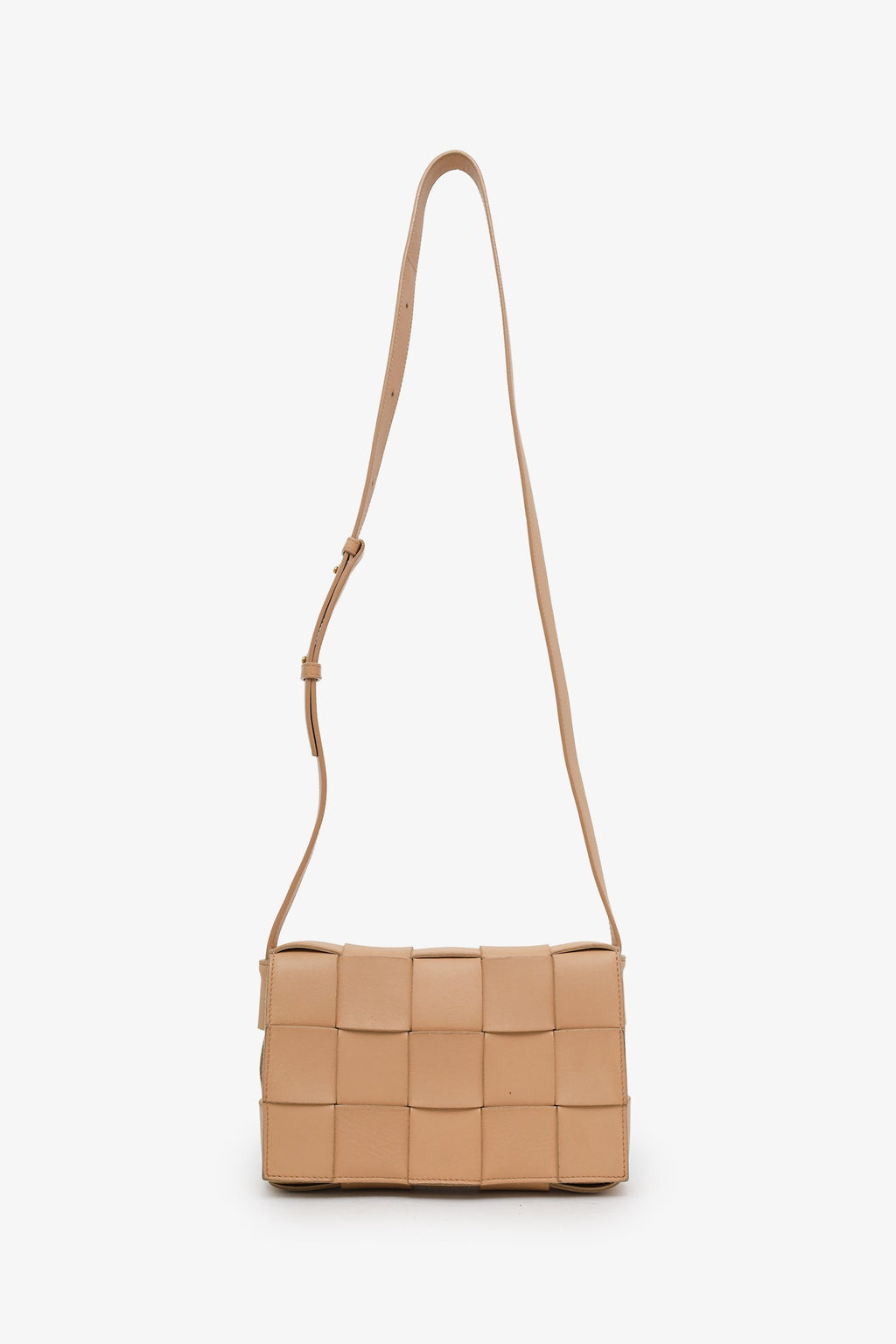 Bottega Veneta Tan Small Intreccio Cassette Crossbody Bag