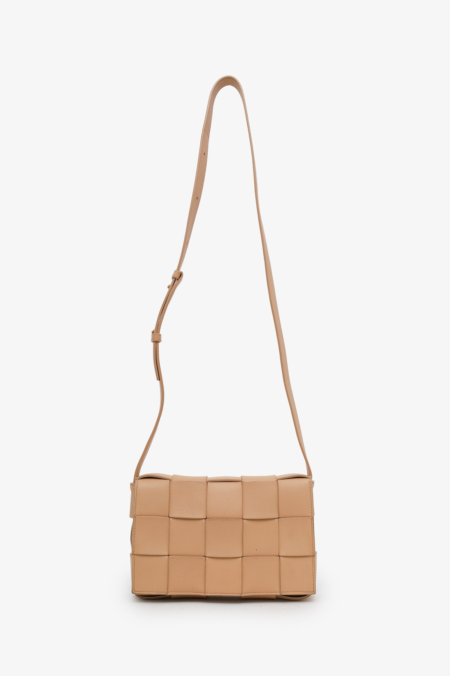 Bottega Veneta Tan Small Intreccio Cassette Crossbody Bag