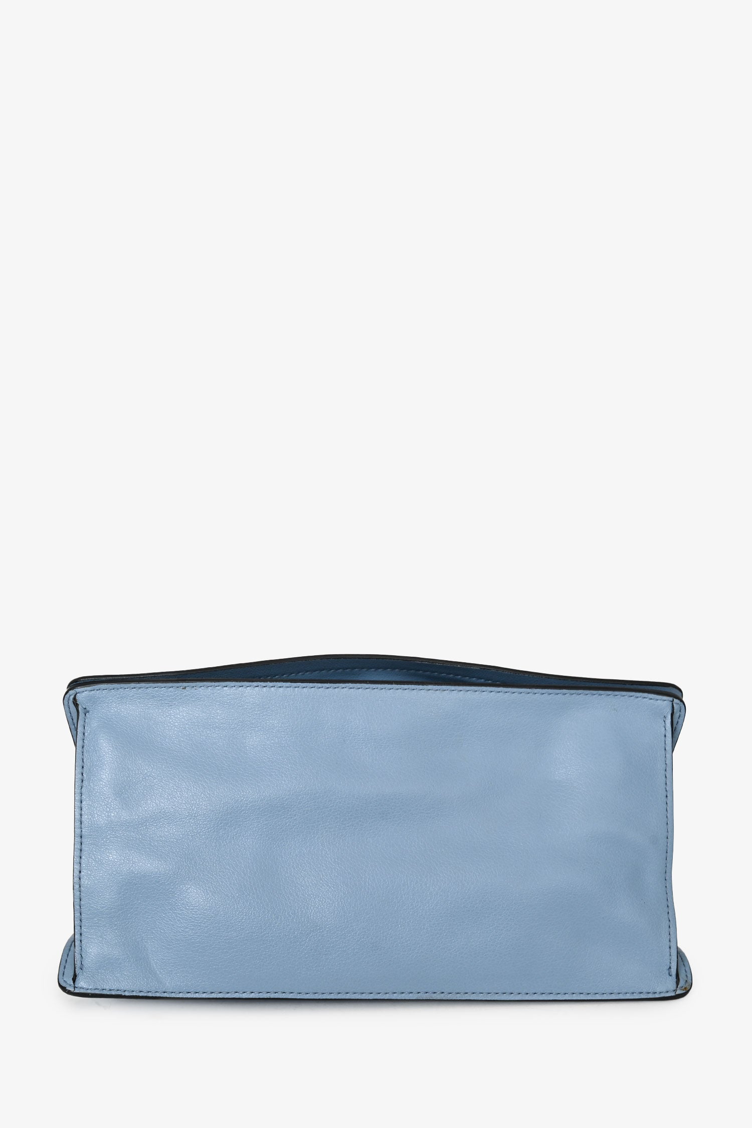 Prada 2019 Blue Glace Calf Flap Messenger Shoulder Bag