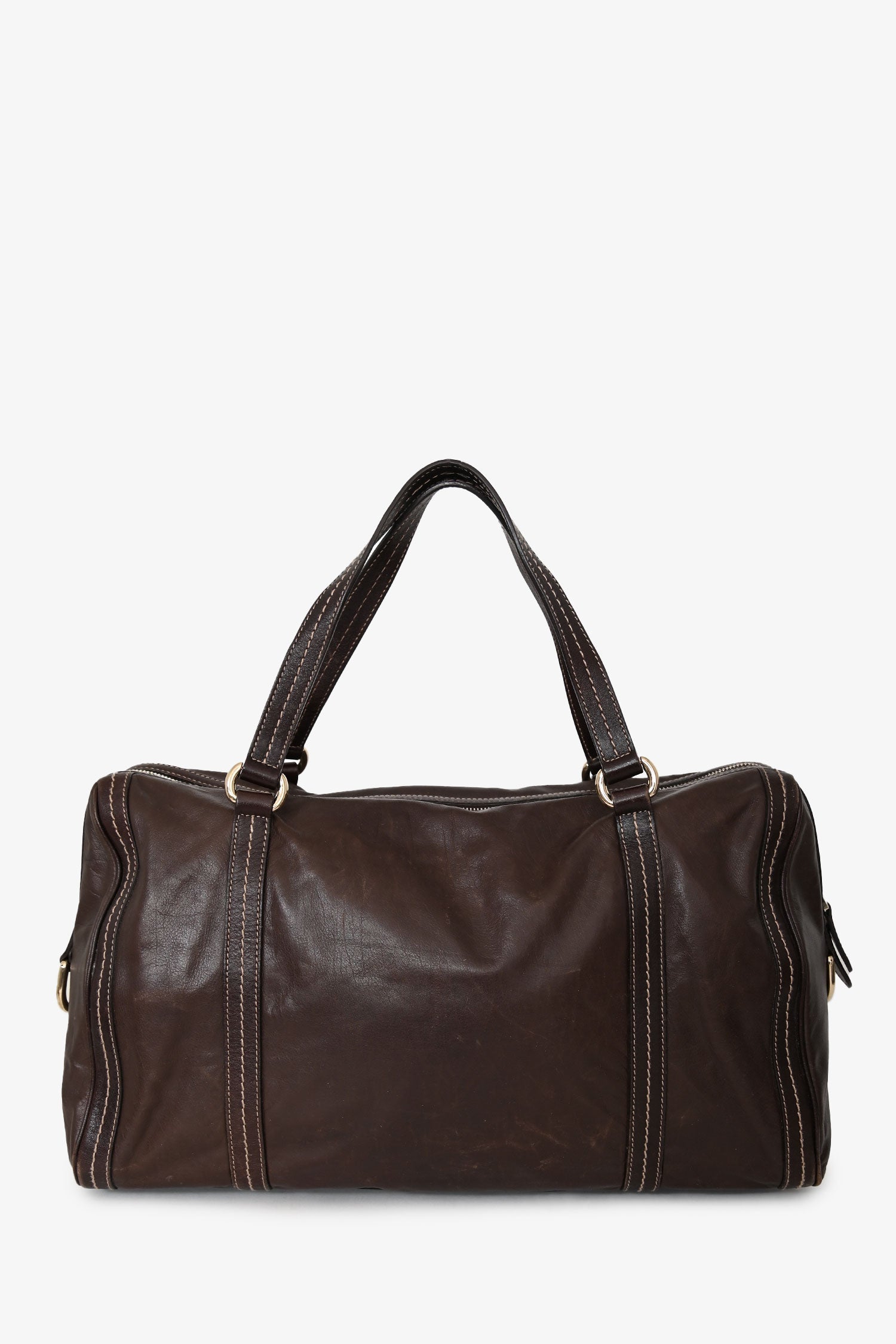 Gucci Brown Leather 'Duchessa' Medium Boston Bag