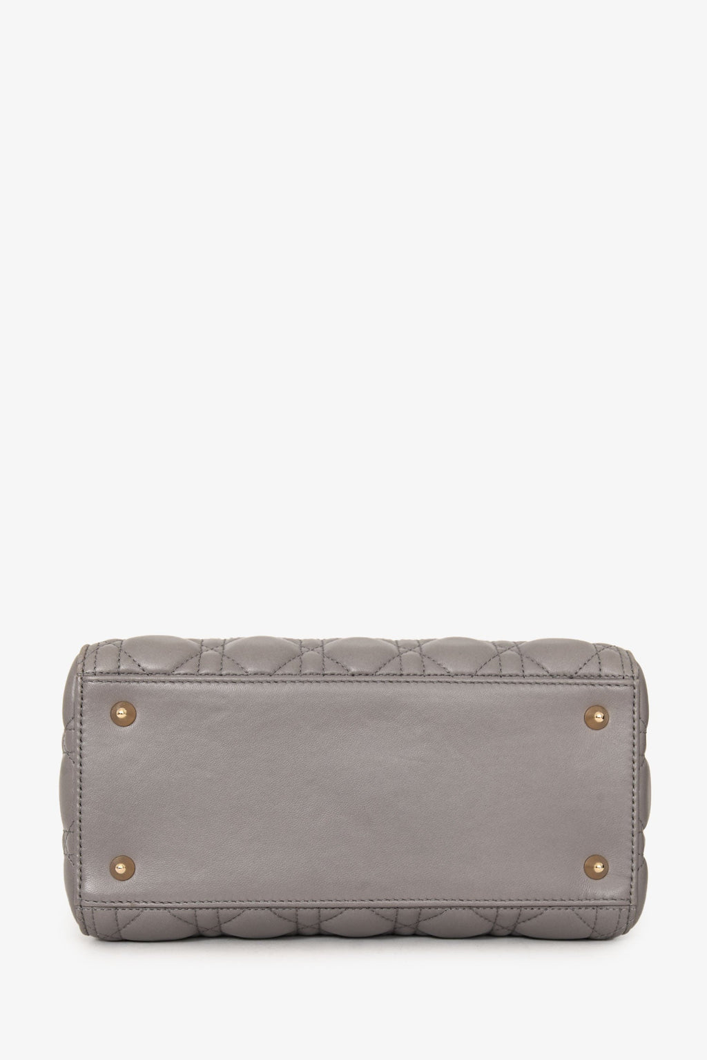 Christian Dior 2017 Grey Nappa Leather Medium Lady Dior With Strap