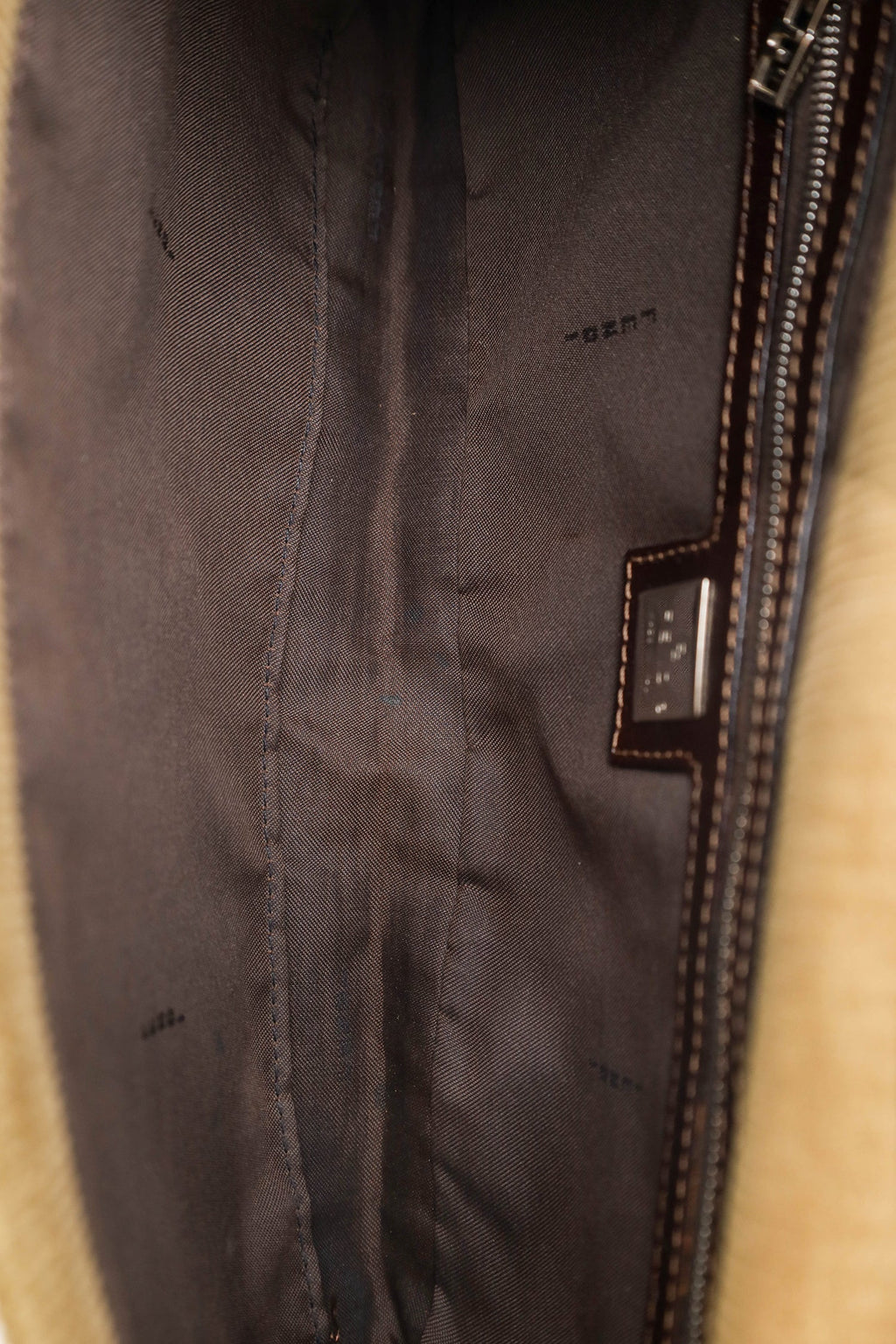 Fendi Brown Corduroy FF Flap Pochette