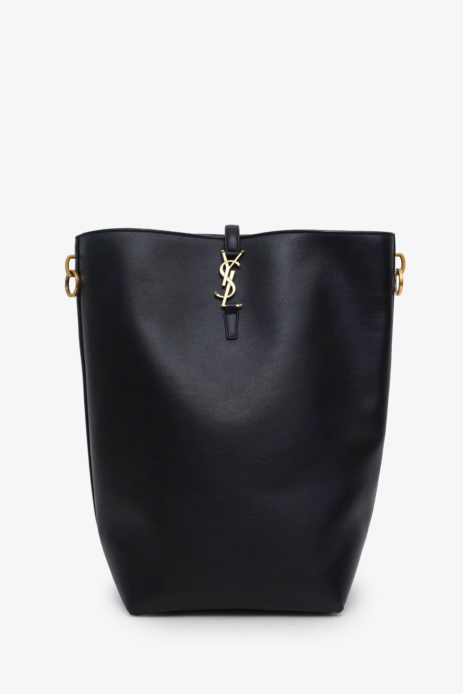 Saint Laurent Black Calfskin Le 37 YSL Large Bucket Bag
