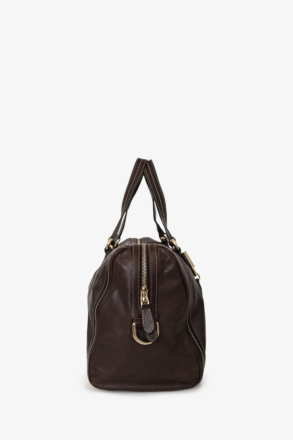 Gucci Brown Leather 'Duchessa' Medium Boston Bag