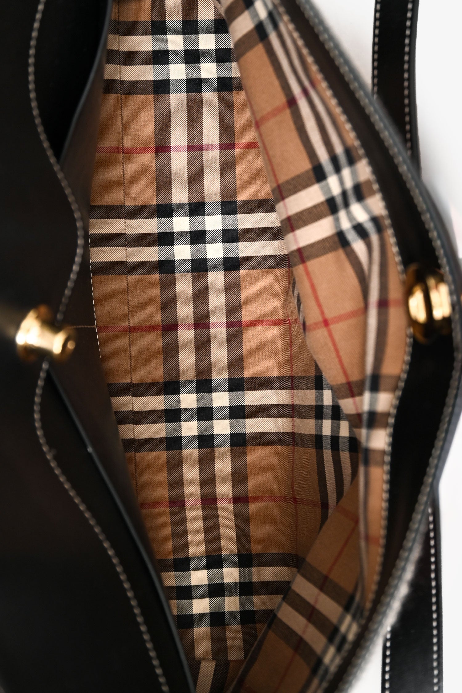 Burberry Black/Multicolour Novacheck Leather Wool Society Tote with Strap