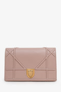 Christian Dior 2017 Pink Leather Diorama Wallet On Chain