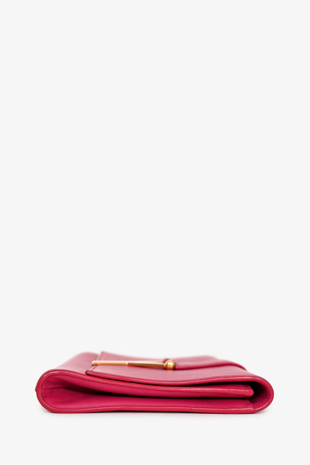 Saint Laurent 2020 Hot Pink Leather Ligne Clutch
