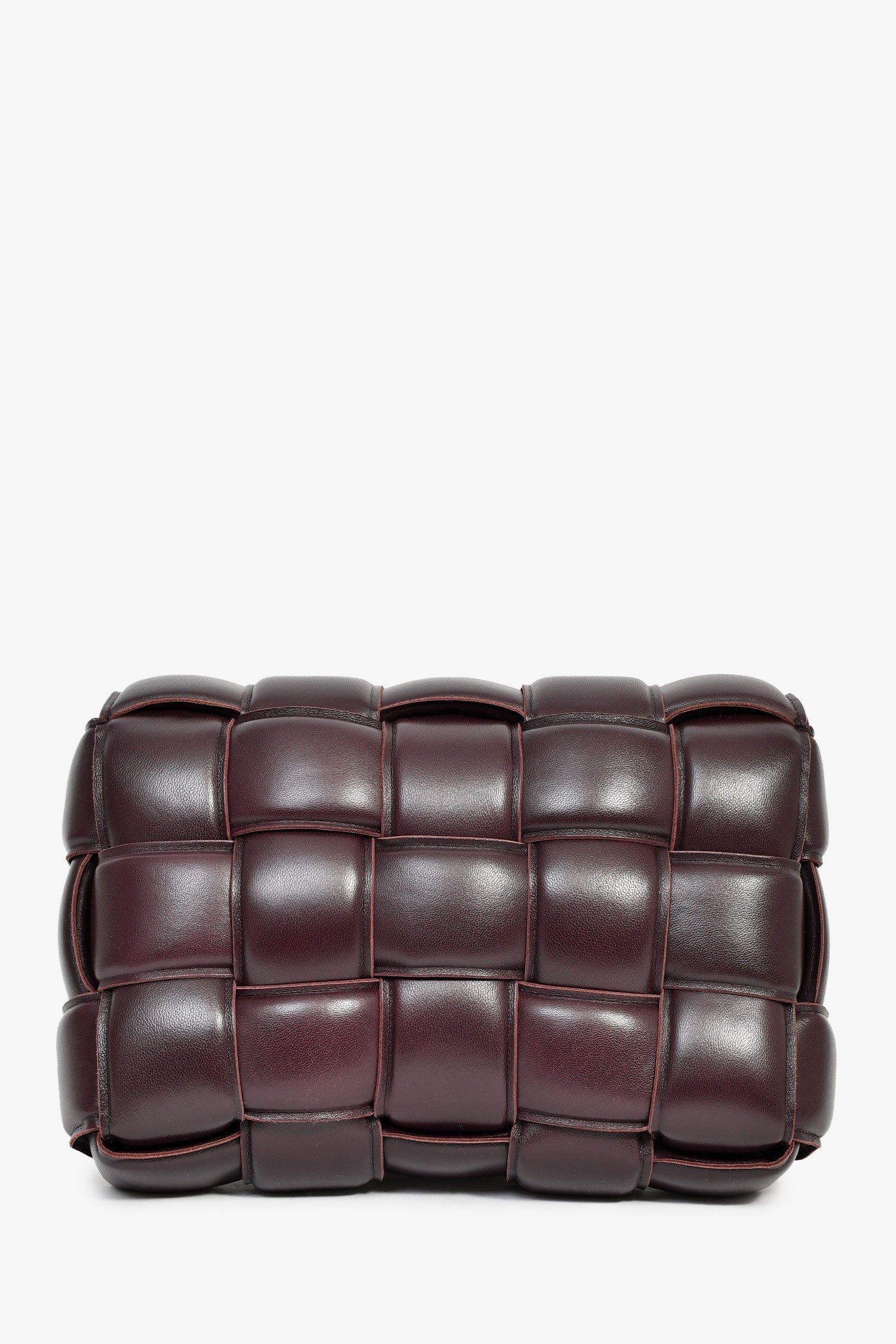 Bottega Veneta Burgundy Leather Intrecciato Padded Cassette Crossbody