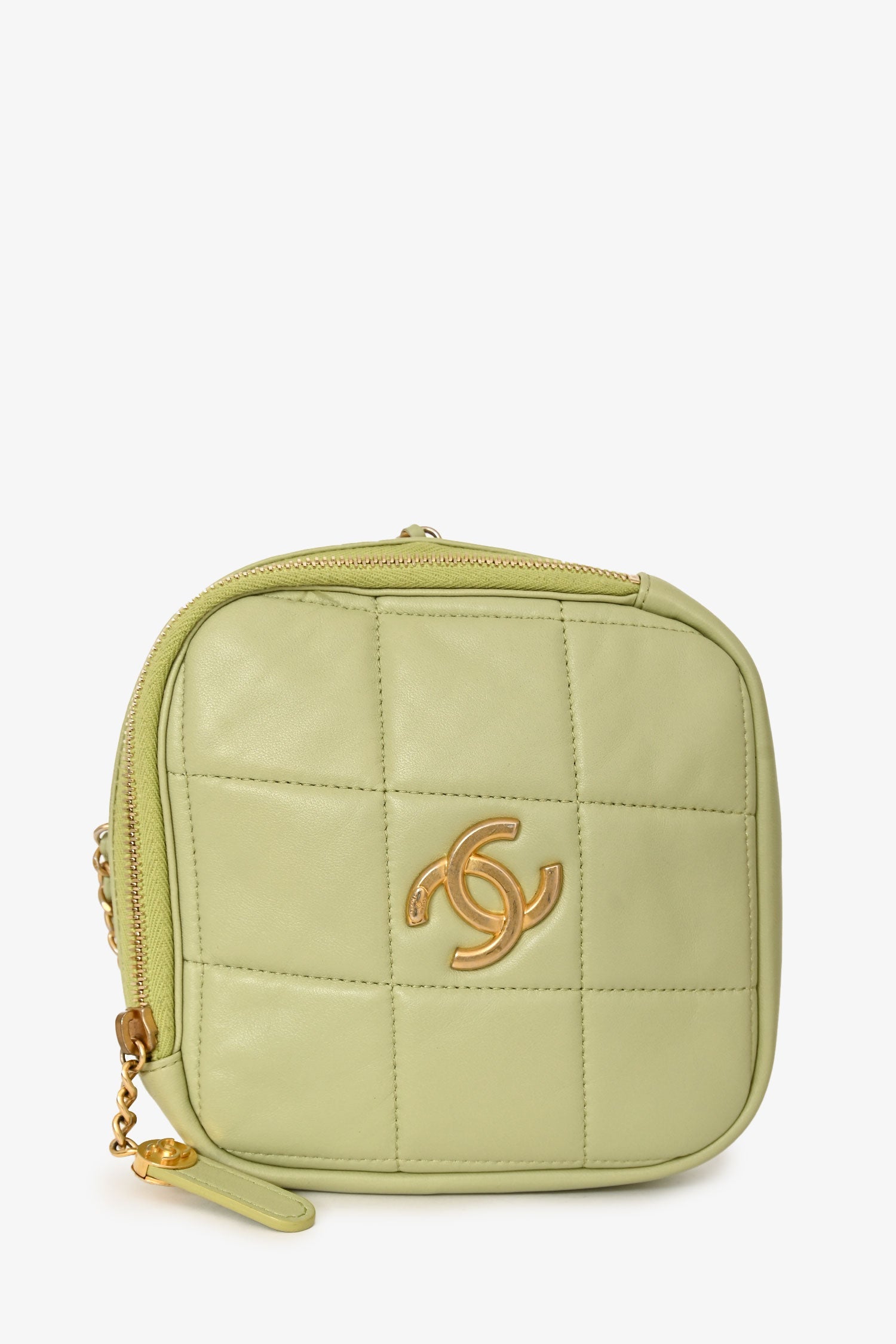 Chanel™ 2019-2020 Green Lambskin Leather Diamond CC Crossbody