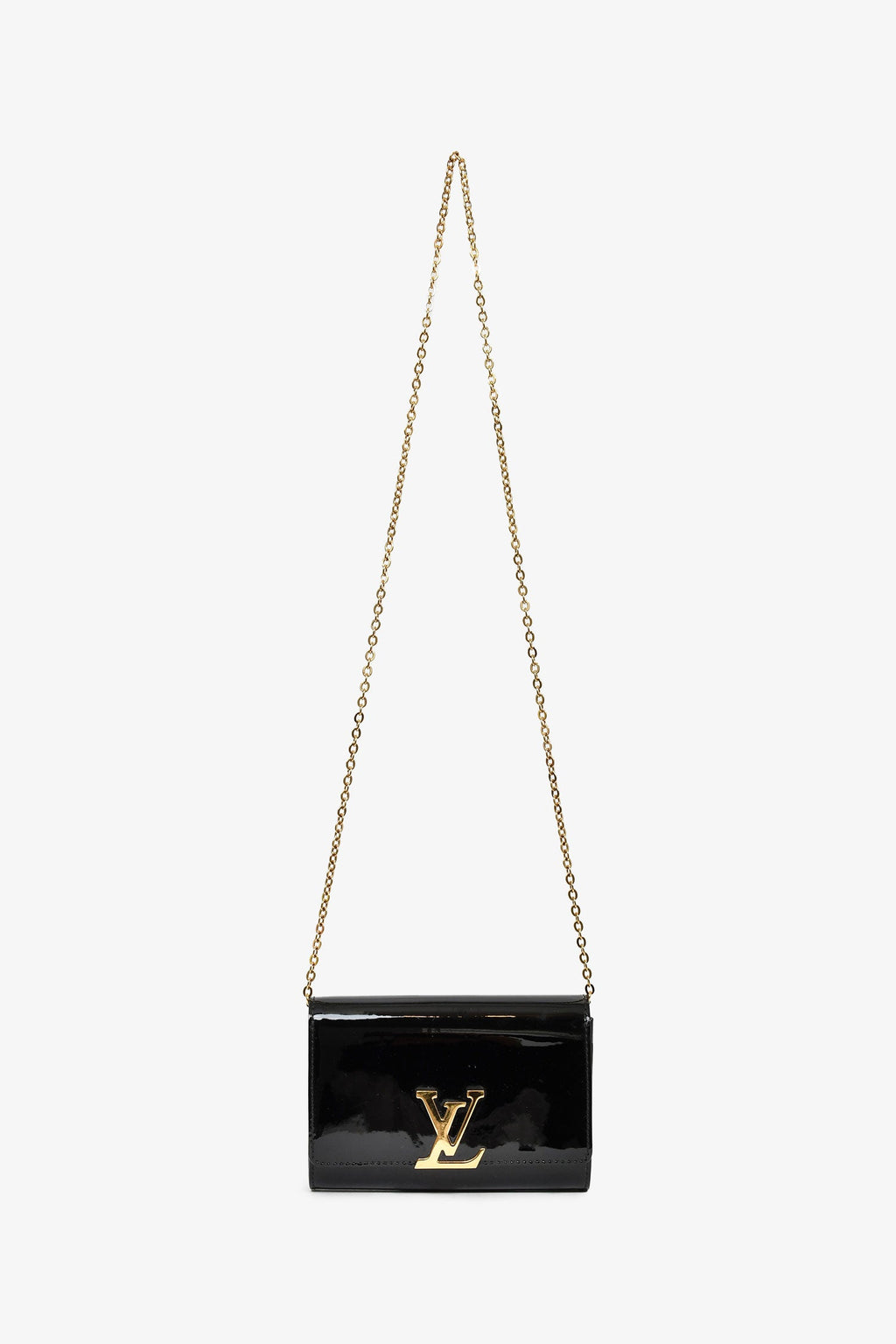 Louis Vuitton Black Patent Leather Louise PM Chain Crossbody Bag