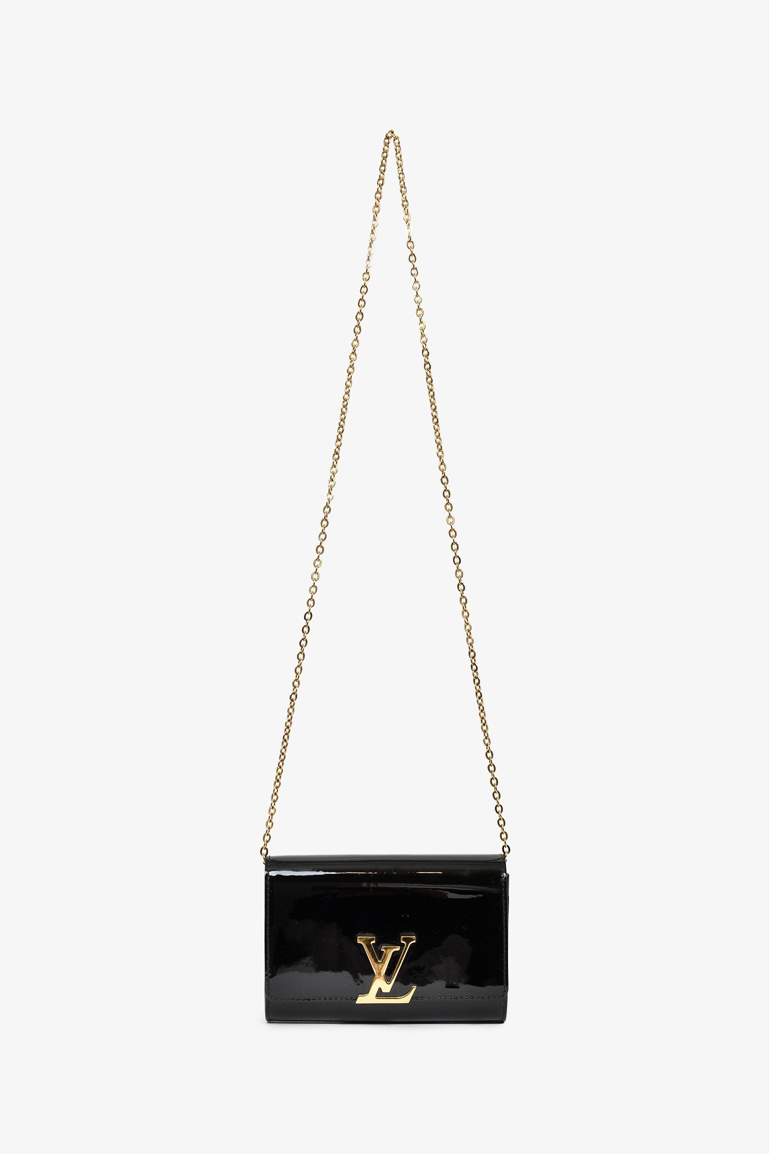 Louis Vuitton Black Patent Leather Louise PM Chain Crossbody Bag