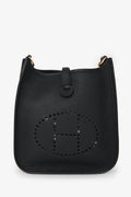 Hermès Black Clemence Leather Evelyne TPM Crossbody GHW