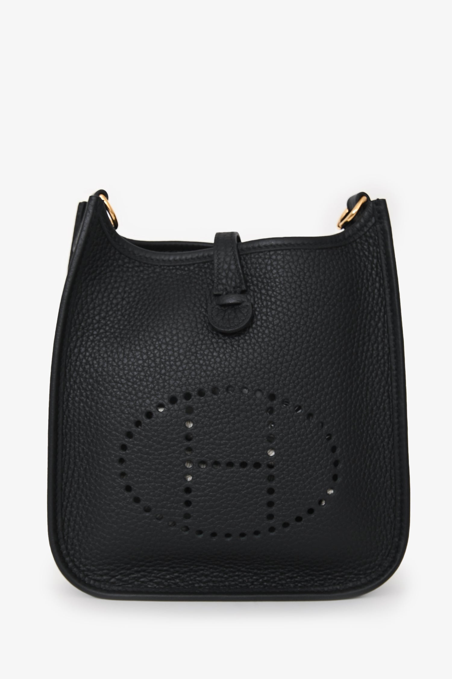 Hermès Black Clemence Leather Evelyne TPM Crossbody GHW