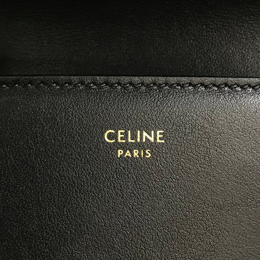 CELINE Small Wallet Triomphe Shiny Calf Tri-fold wallet